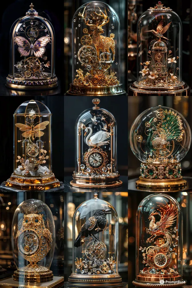 Luxury Glass Dome Mechanical Automata