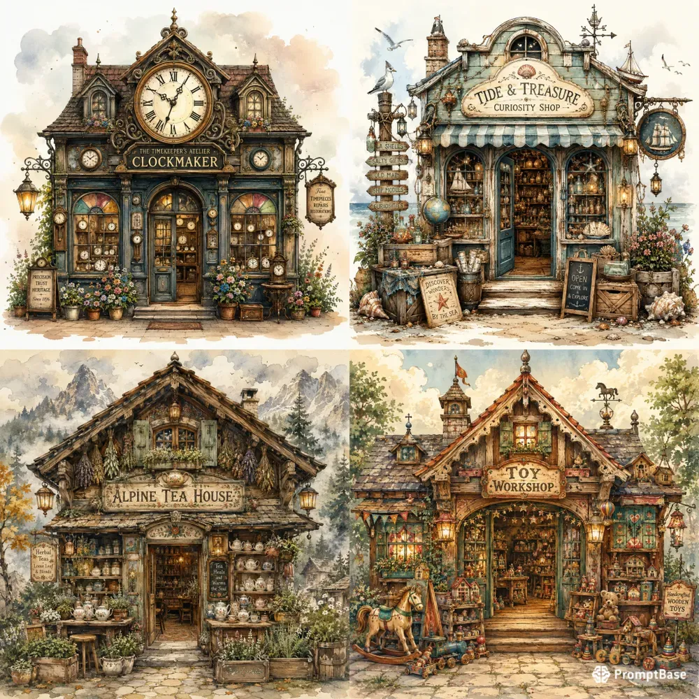 Whimsical Vintage Storybook Shops