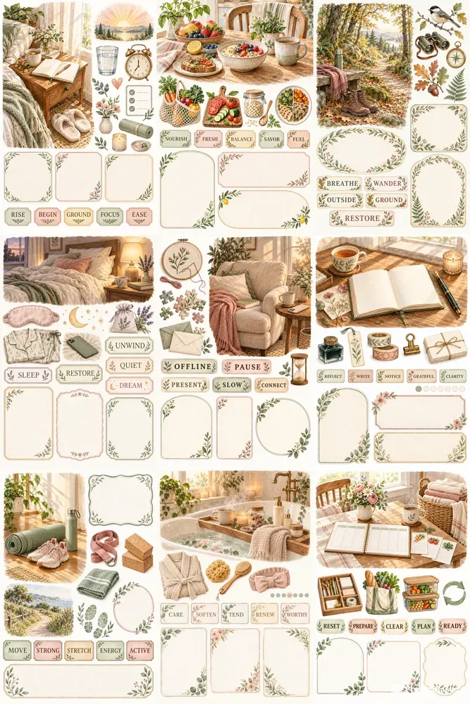 Cozy Wellness Reset Vision Boards