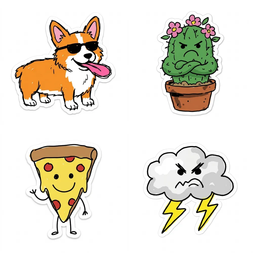 Simple And Rough Style Stickers