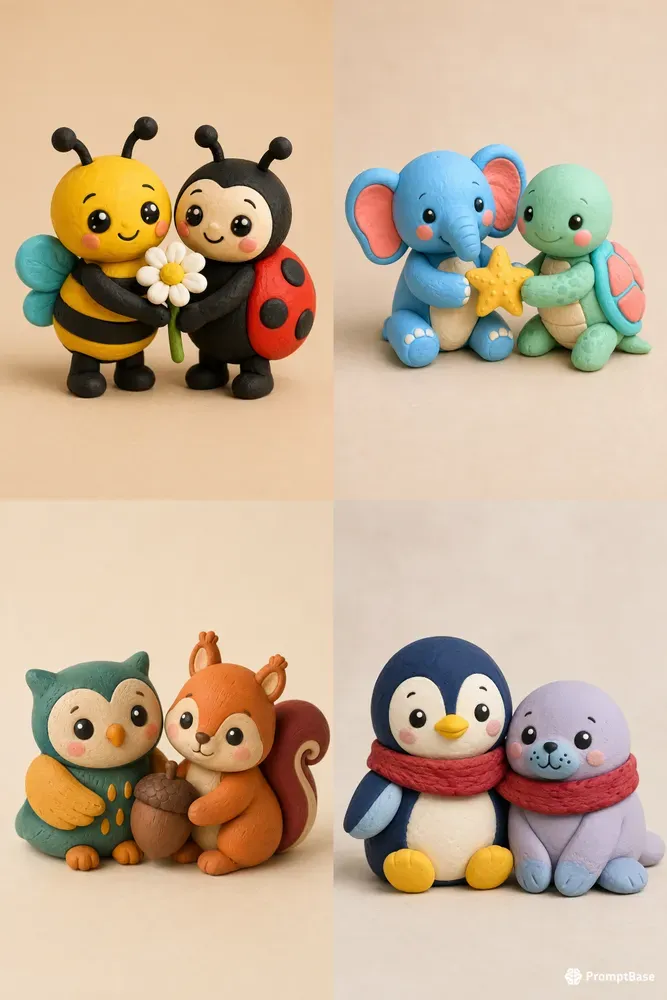 Handmade Clay Best Friends