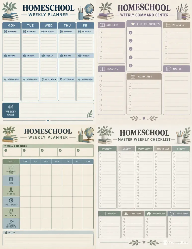 Homeschool Weekly Planners