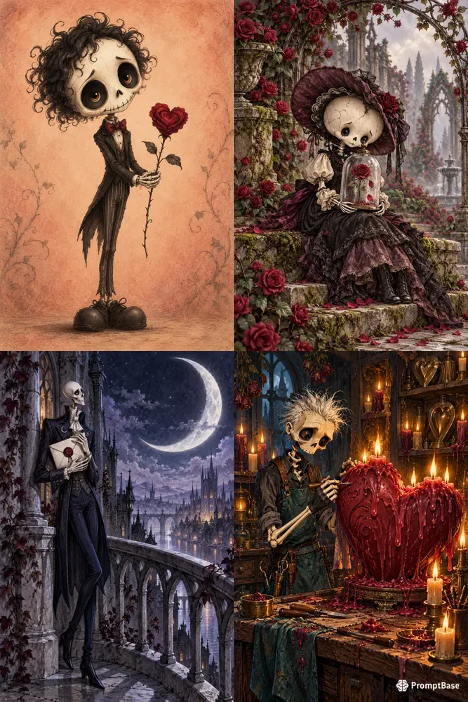 Whimsical Gothic Skeleton Romances
