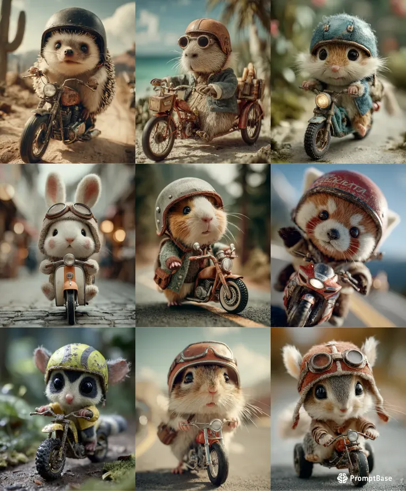 Tiny Animal Biker Realistic Generator