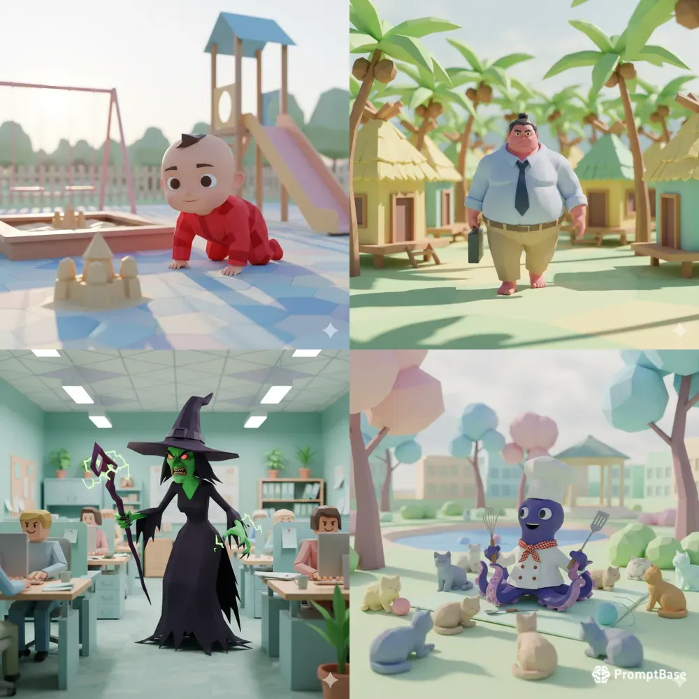 3D Low Poly Characters