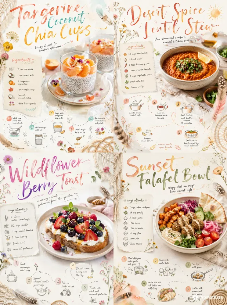 Boho Freespirit Recipe Poster Generator