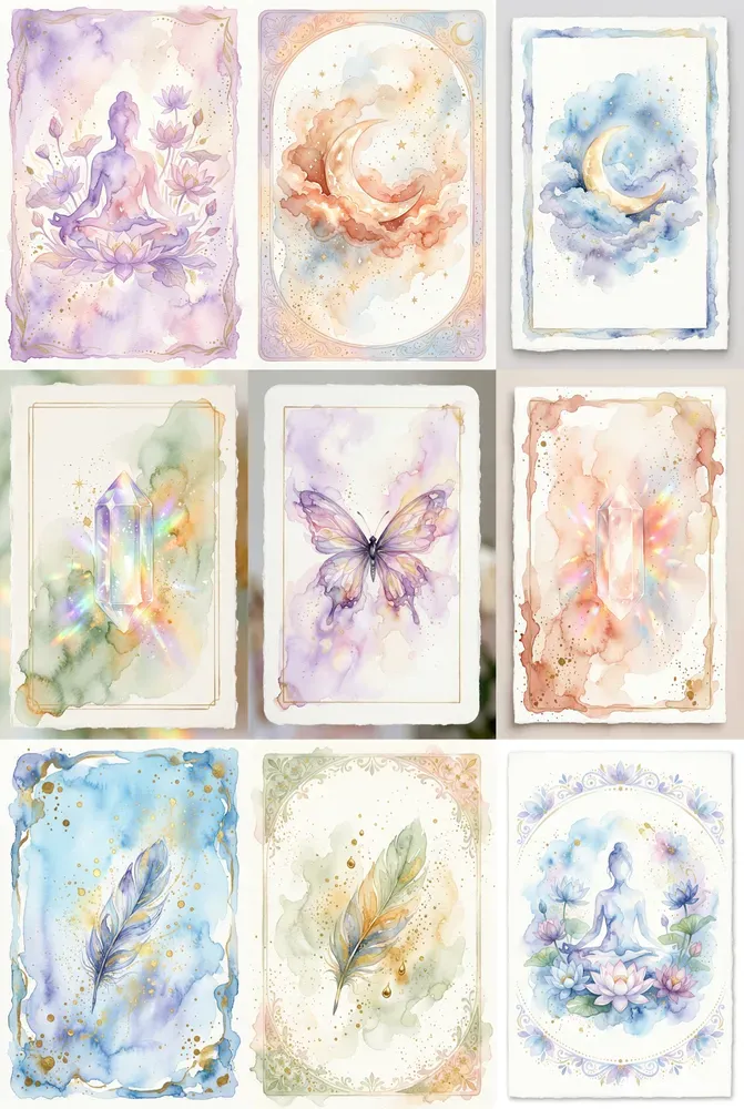Mystic Ethereal Watercolor Tarot