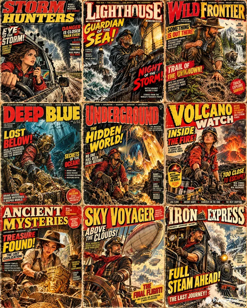 Vintage Adventure Magazine Covers