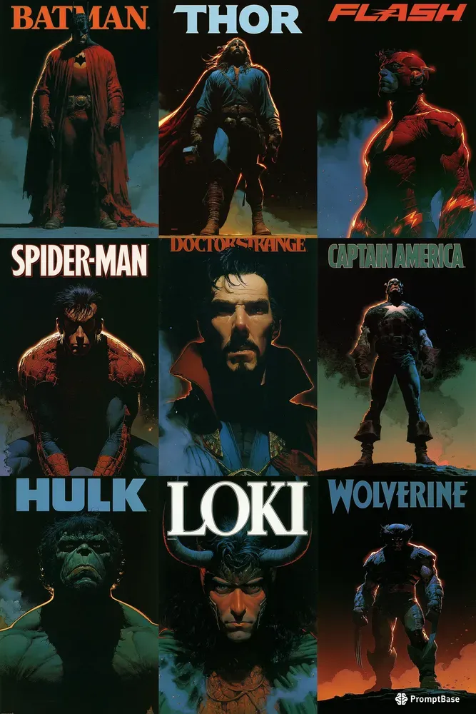 Hero Icons Dark Poster Series