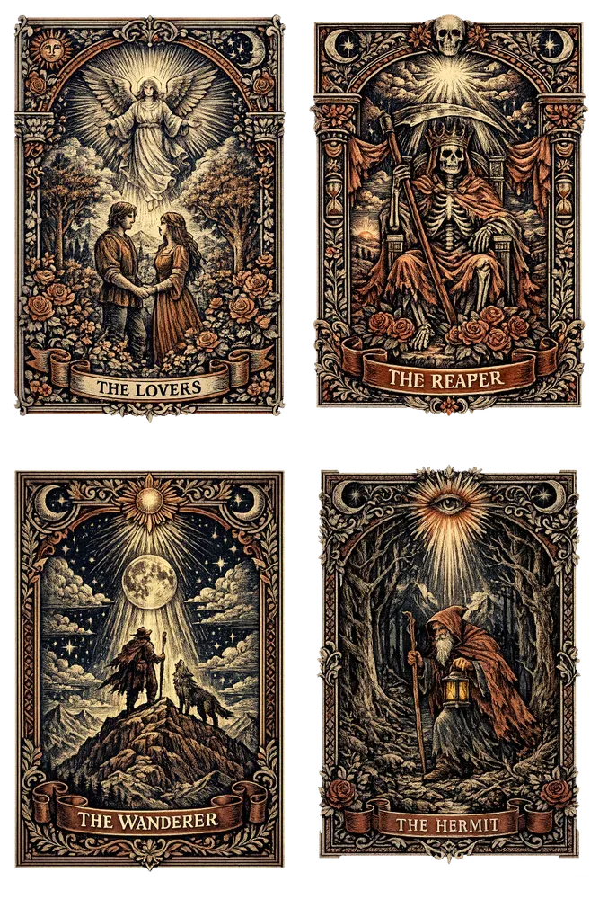 Tarot Cards Illustration Tshirts