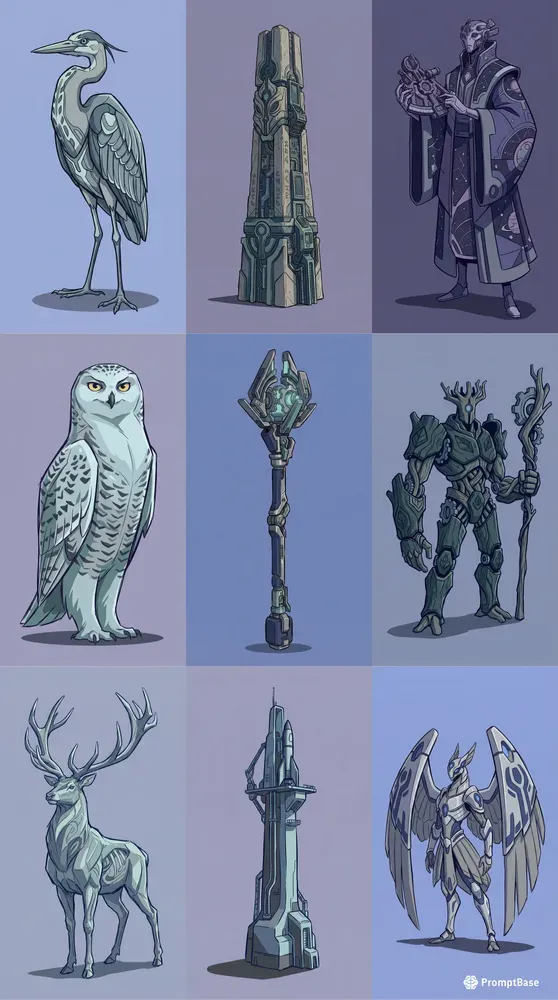 Stylized 2D Character Concept Art Jsons