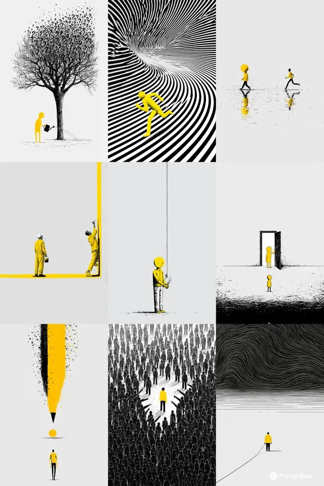 Minimalist Stick Figure Conceptuals