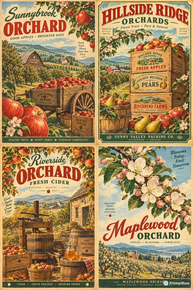 Vintage Old Orchard Poster Generator
