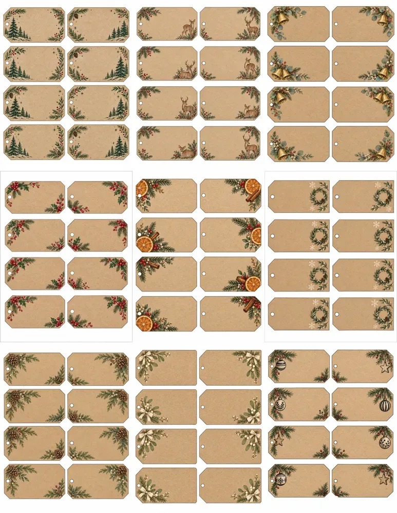 Rustic Christmas Kraft Gift Tags