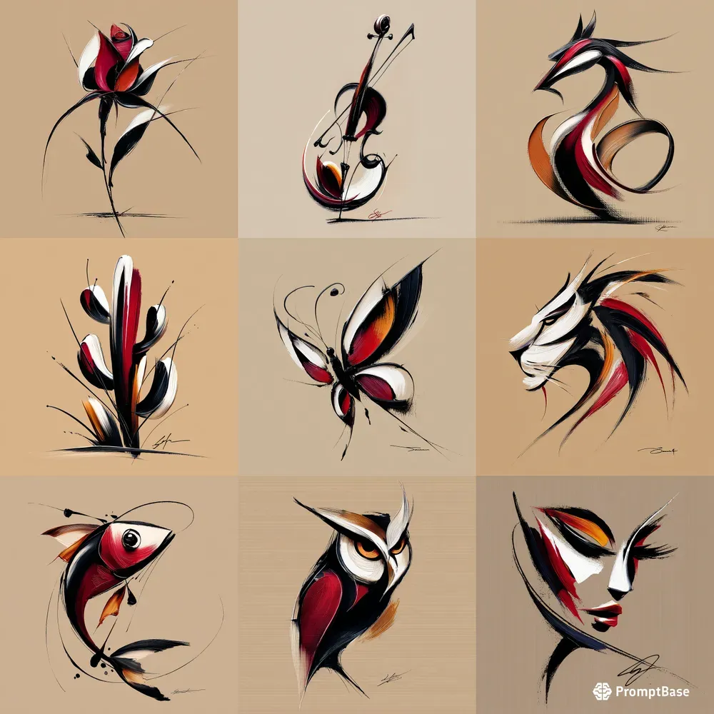 Heavy Impasto Brushstrokes Clipart Logos