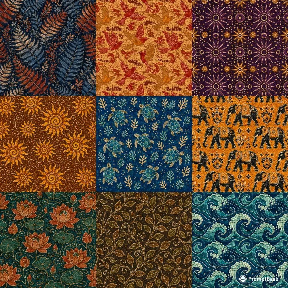 Batik Wax Resist Seamless Tiles