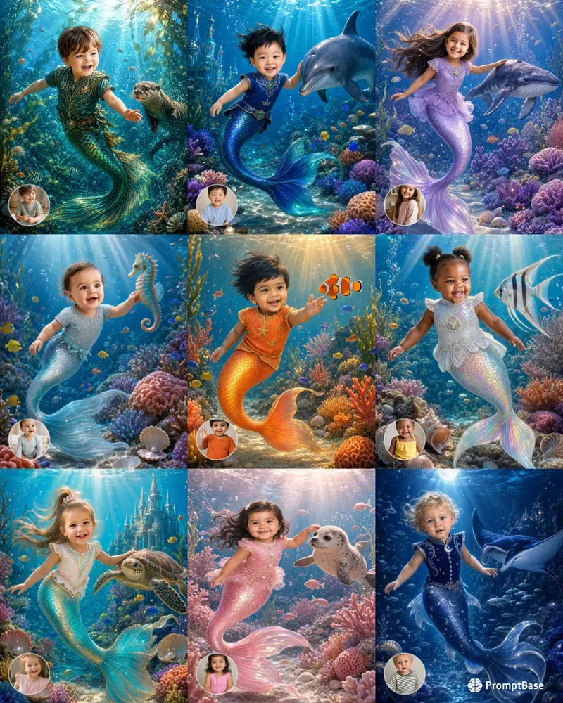 Mermaid Child Photo Storybook Portraits