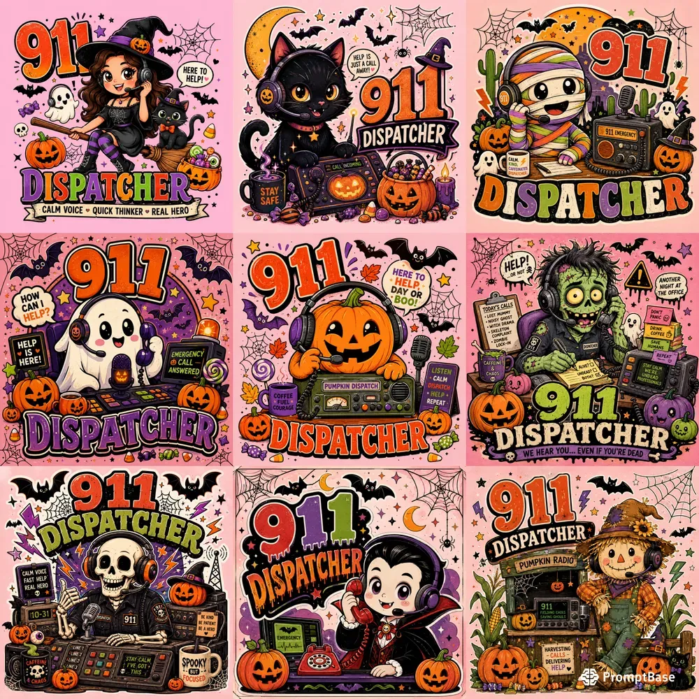 Cute Spooky Dispatcher Cliparts