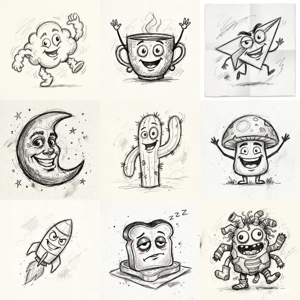 Raw Pencil Character Sketches