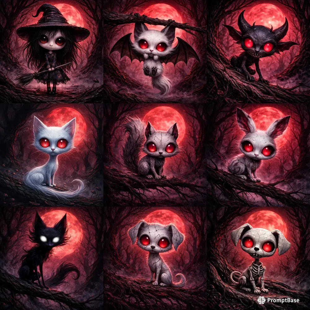 Eerie Big Head Cartoon Creatures