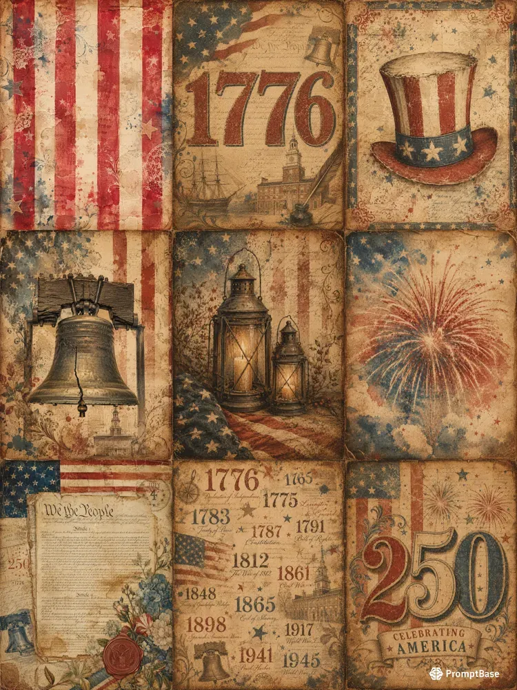 Vintage Americana Anniversary Papers