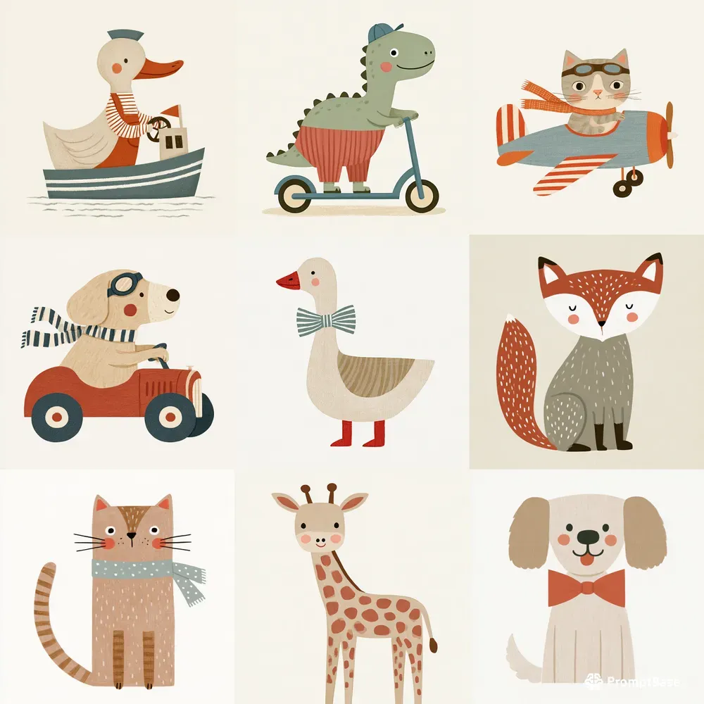 Funny Minimalist Character Illustrations
