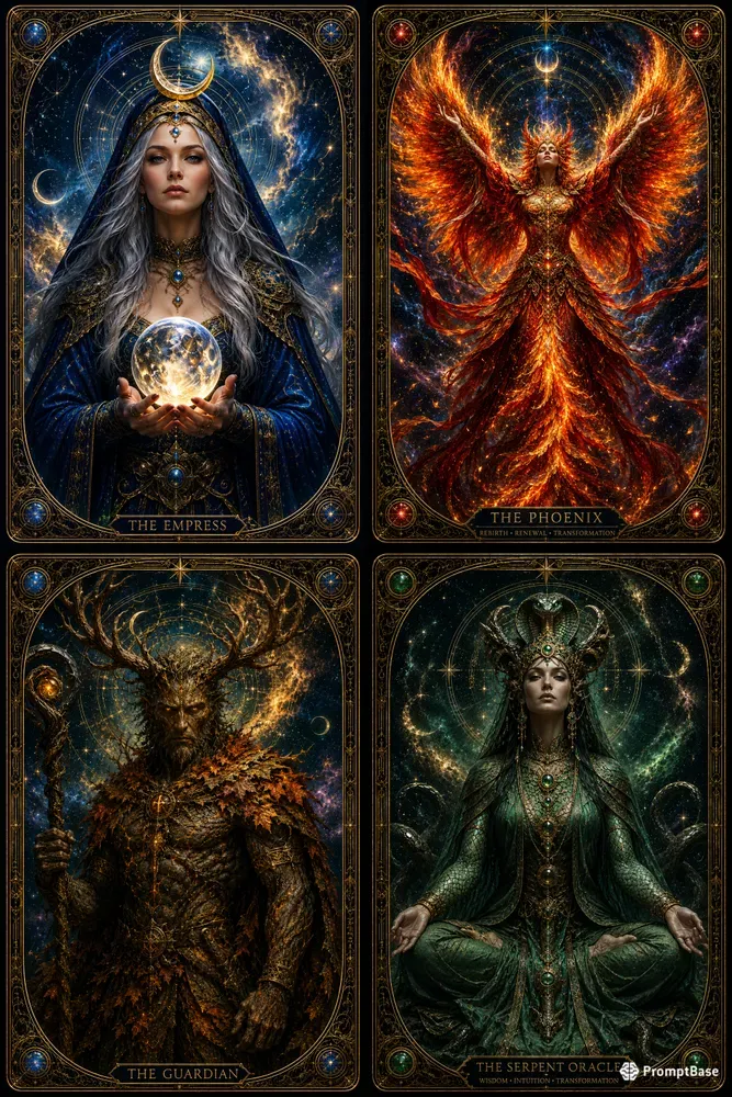 Celestial Tarot Guardian Portraits