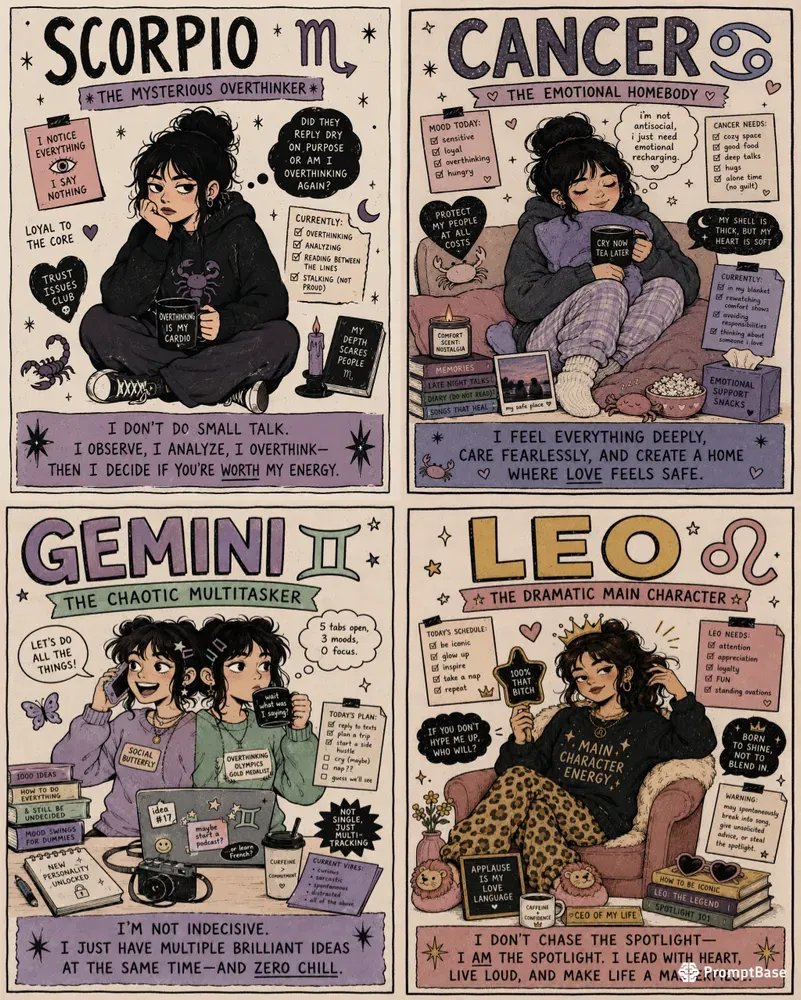 Zodiac Sign Personality Poster Generator