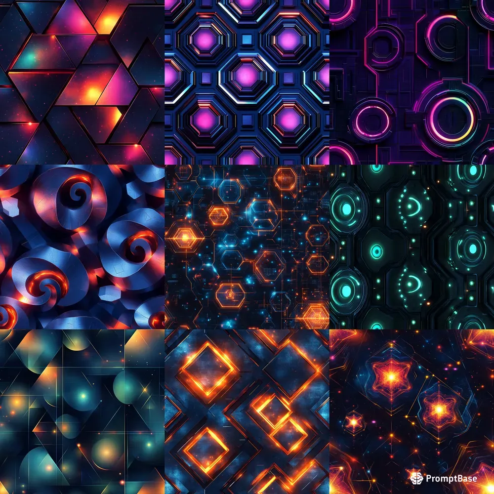 Neon Geometric Patterns