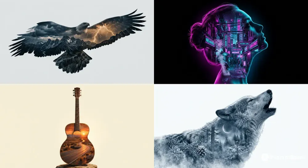 Cinematic Double Exposure Silhouette Art