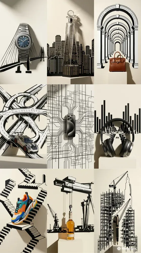 Urban Noir Stencil Architecture Ads