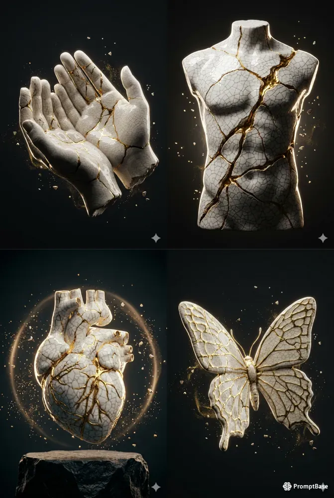 Kintsugi Mental Health Art Print Pods