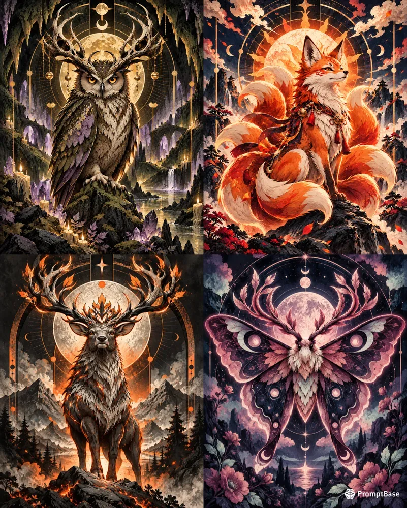 Neon Folklore Badge Posters