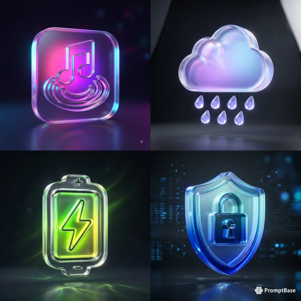 3D Glassmorphism UI Icon Designs