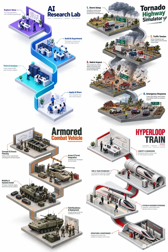 Minimalist 3D Isometric Infographics