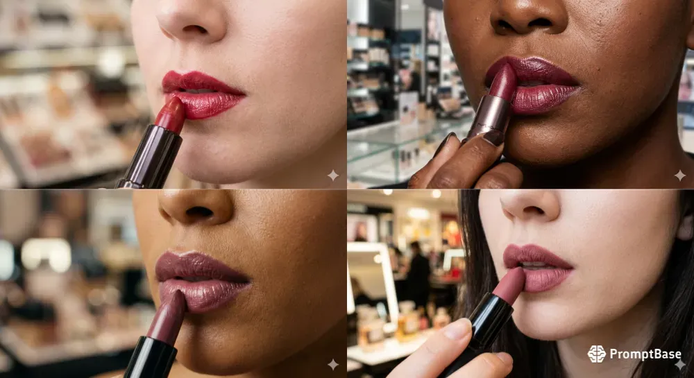 Cosmetic Model Lipstick Application Ais