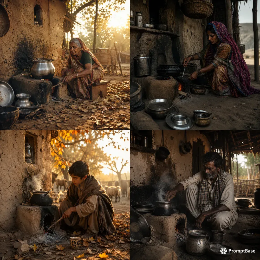 Rustic Earthen Kitchen Scene Generator