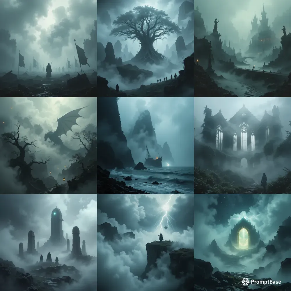 Mystic Fog Fantasy Scenes