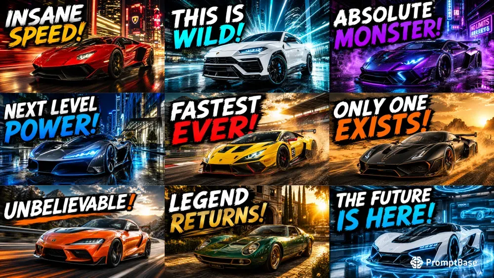 Luxury Supercar Thumbnail Kits