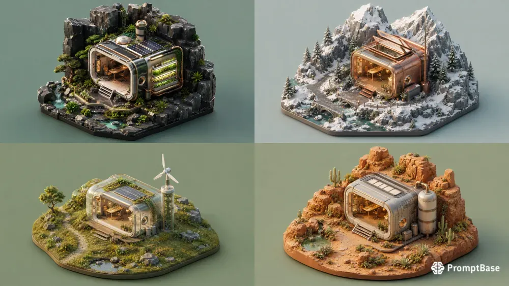 Futuristic Modular Workspace 3D Assets
