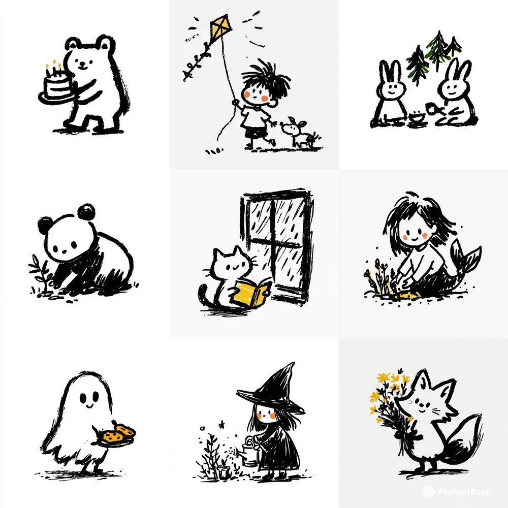 Cute Hand Drawn Doodle Art