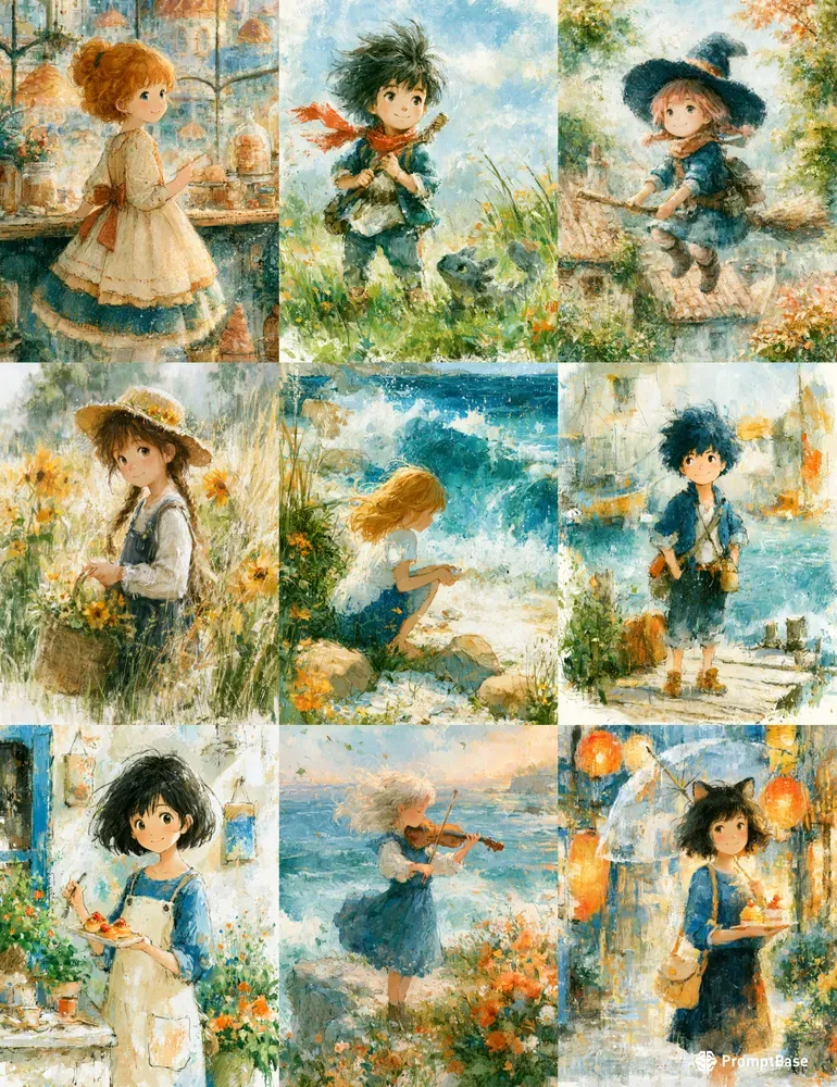 Lofi Anime Child Fantasy Illustrations