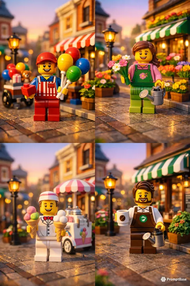 Cinematic Lego Street Shop Scenes
