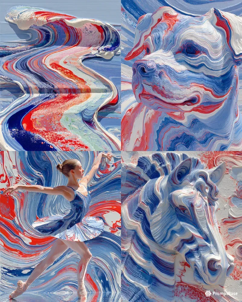 Oil Impasto Swirl Hyperreal Dream