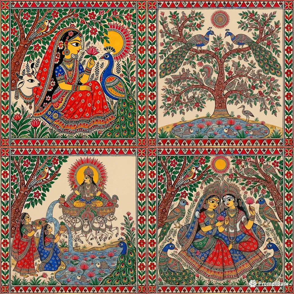 Authentic Mithila Folk Painting Masterpieces