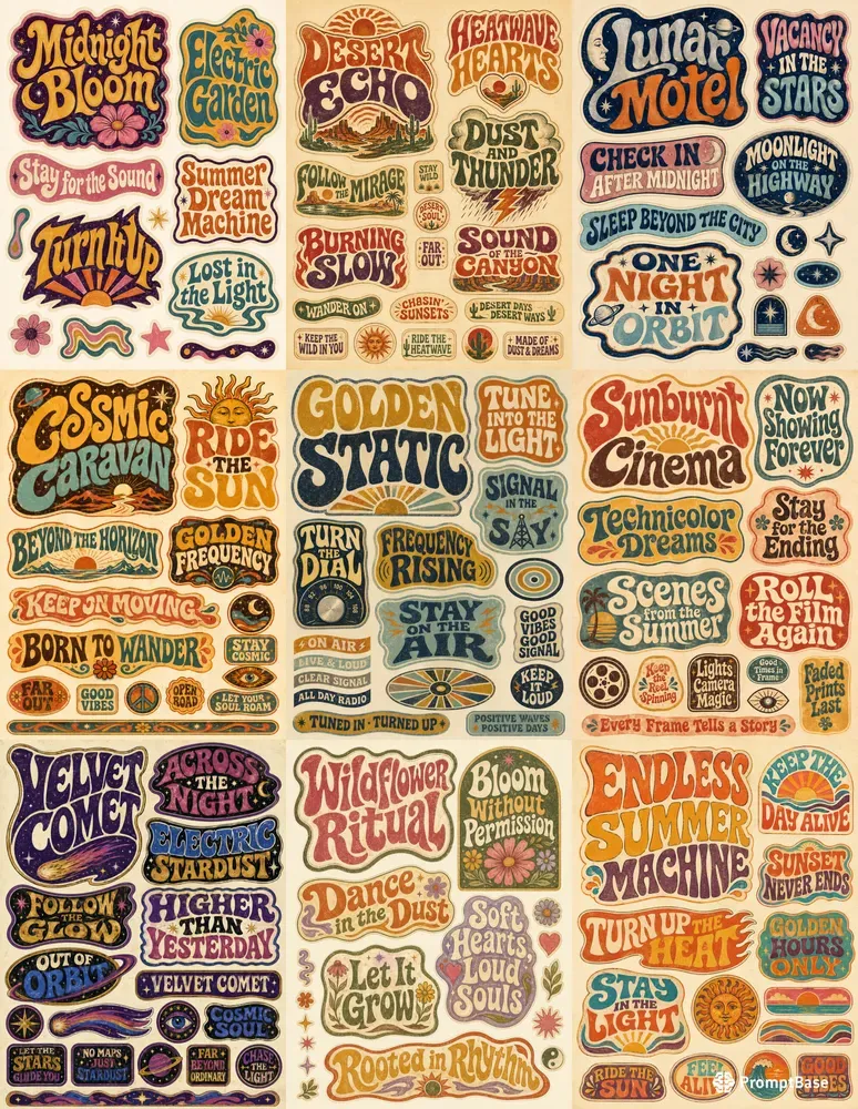Psychedelic Typography Scraps