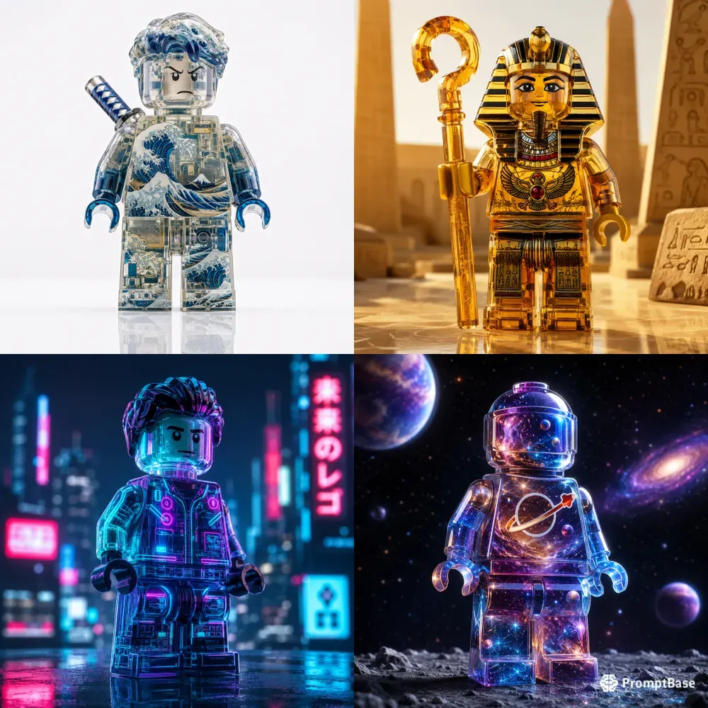 Translucent Lego Art Figures