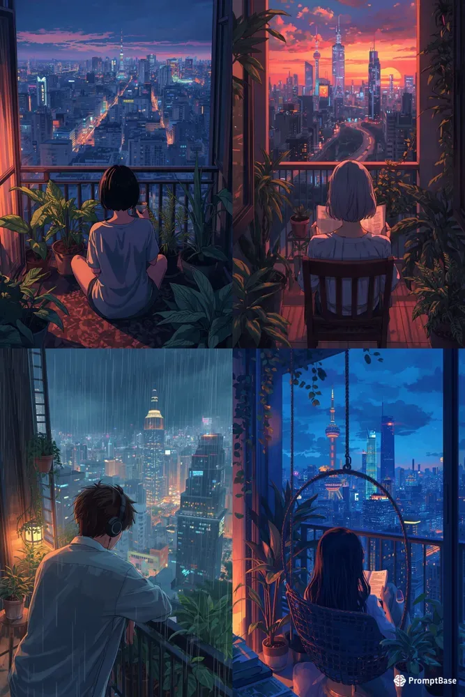 Lofi Anime Balcony Generator