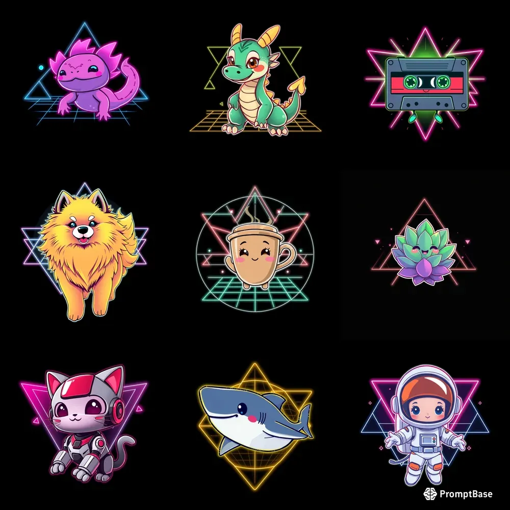 Vaporwave Vector Animals Flux