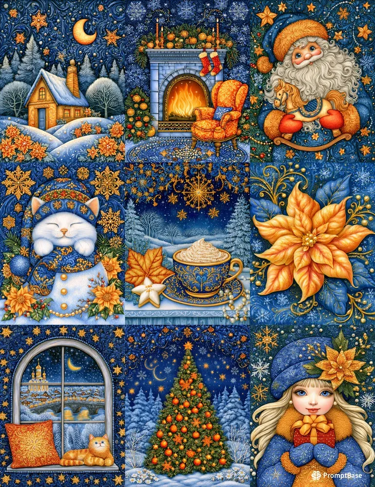 Colorful Christmas Illustrations